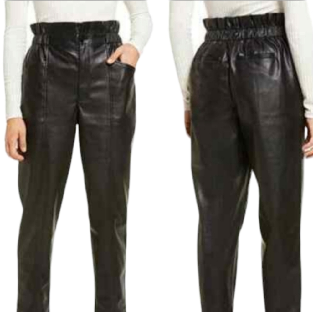 Madewell Paperbag Vegan Leather Pants Gem